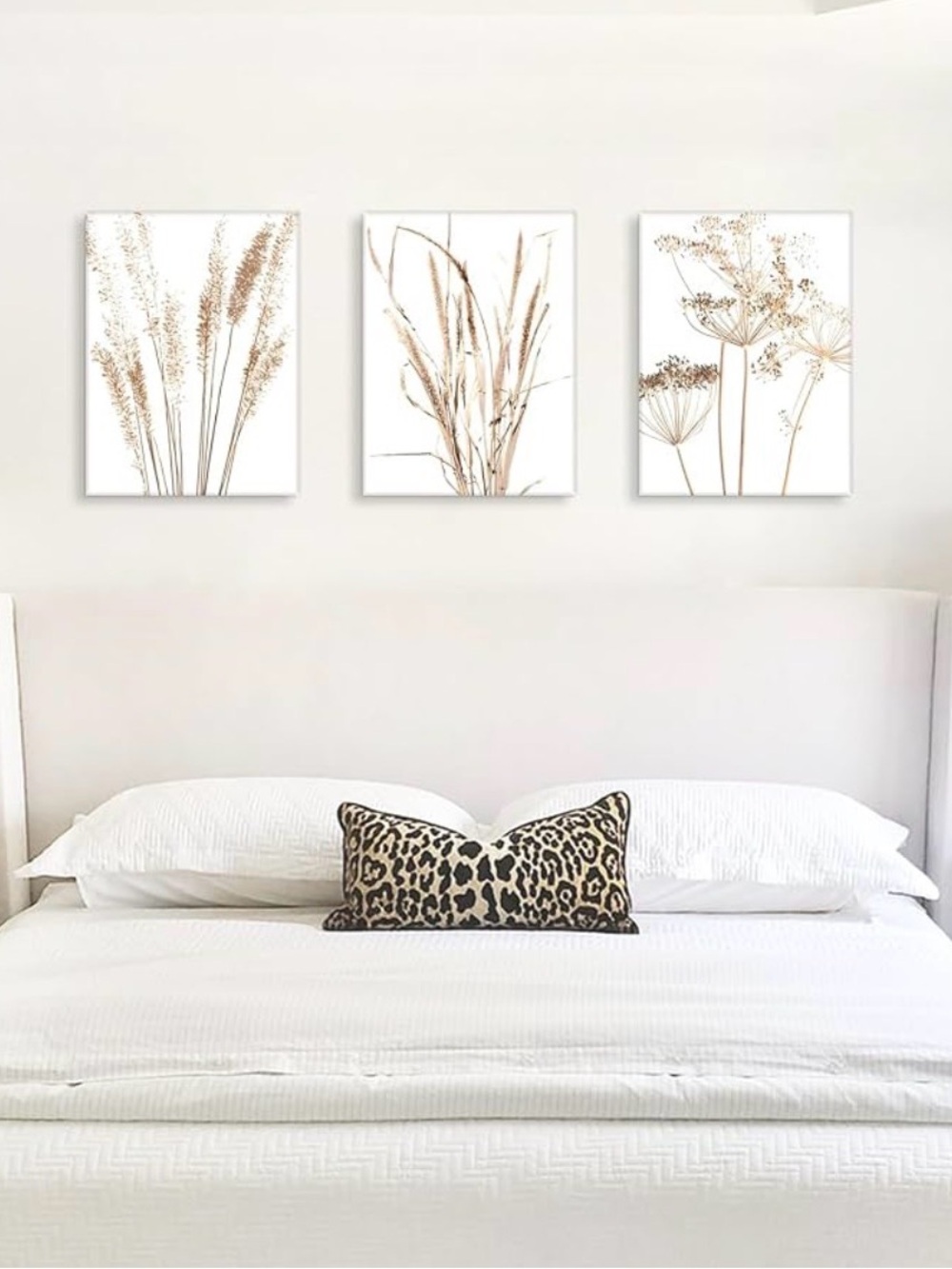 Beige Neutral Botanical Wall Art Set of 3 Framed Boho Neutral Plant Prints 12x16